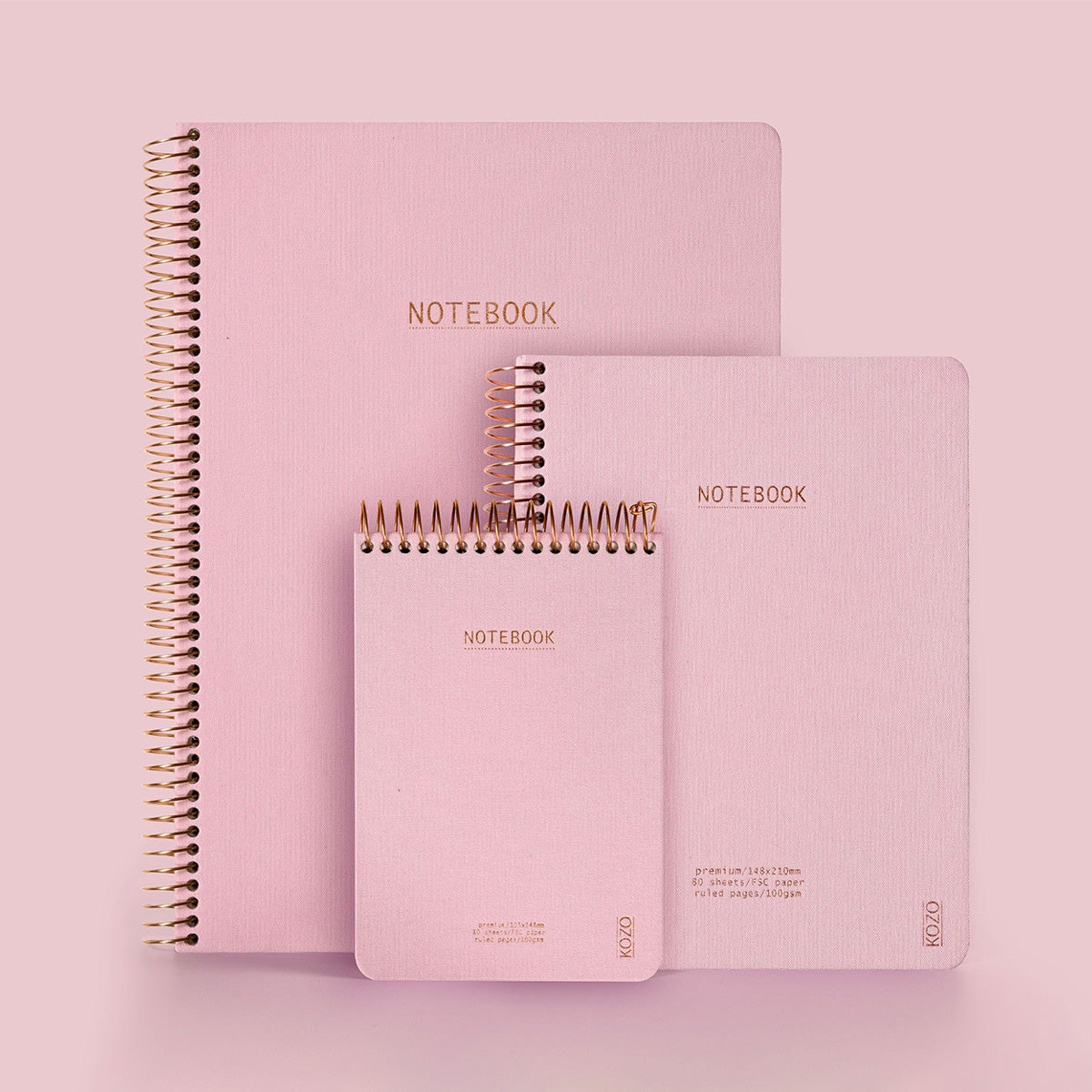 KOZO SPIRAL-BOUND NOTEBOOK A6 // DUSTY PINK