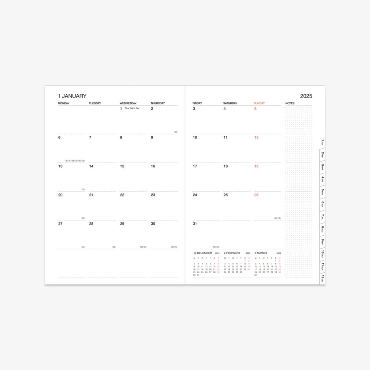 CALENDAR SEP 2025 - DEC 2026 A5 // STORAGE.IT YELLOW
