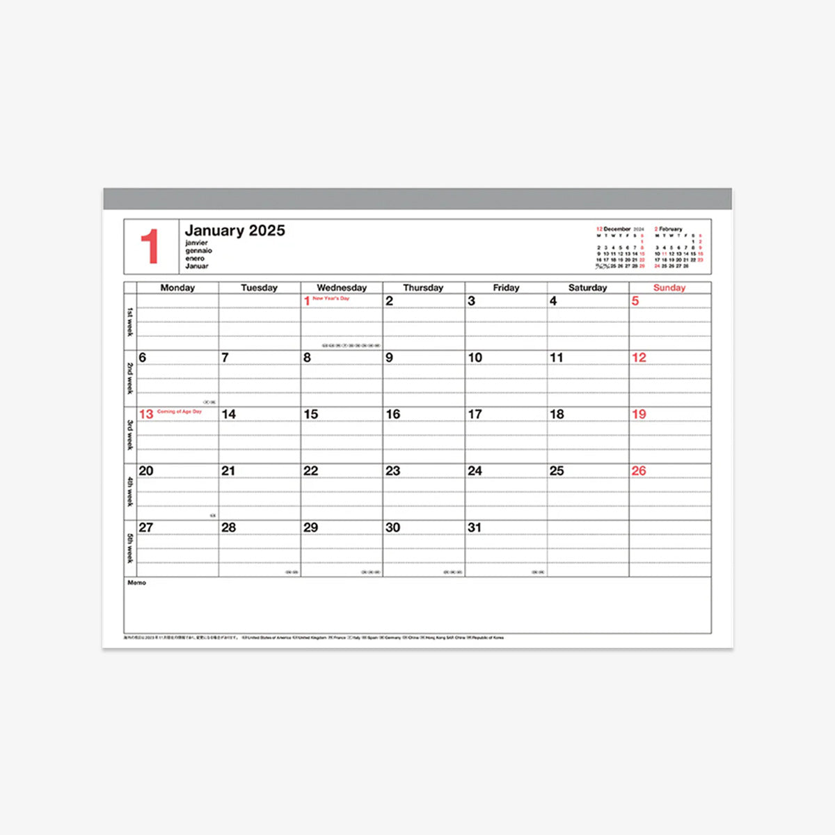 NOTEBOOK CALENDAR 2026 M // IVORY