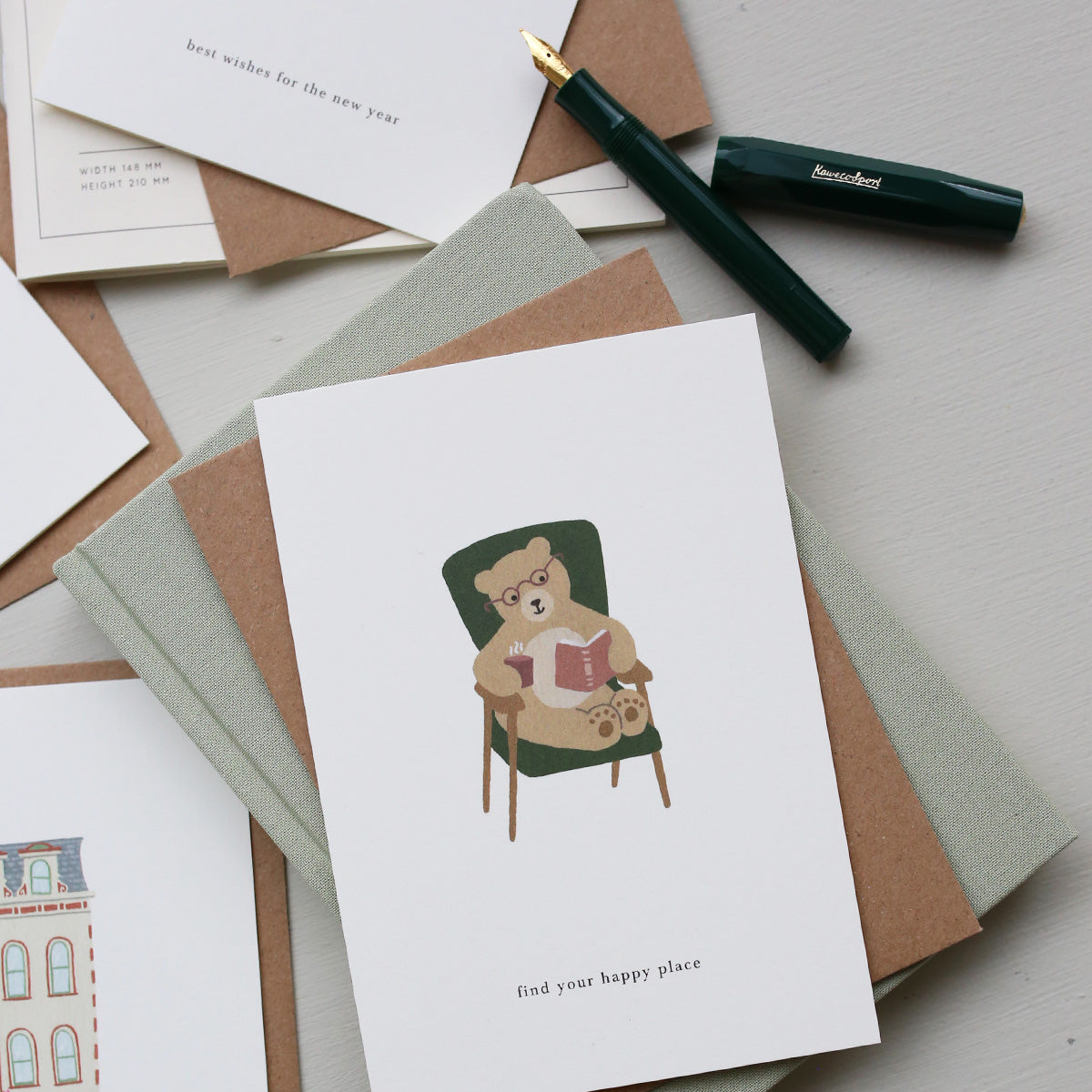 GREETING CARD // READING BEAR