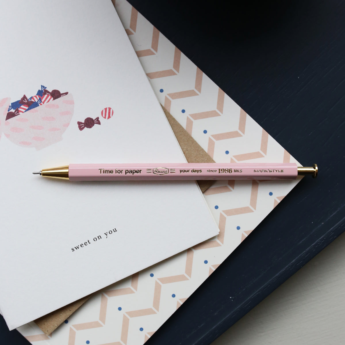 TIME FOR PAPER PENCIL BALL GEL PEN 0.5mm // PINK