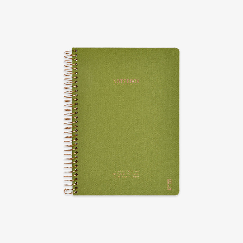 KOZO SPIRALBUNDEN NOTESBOG A5 // OLIVEN