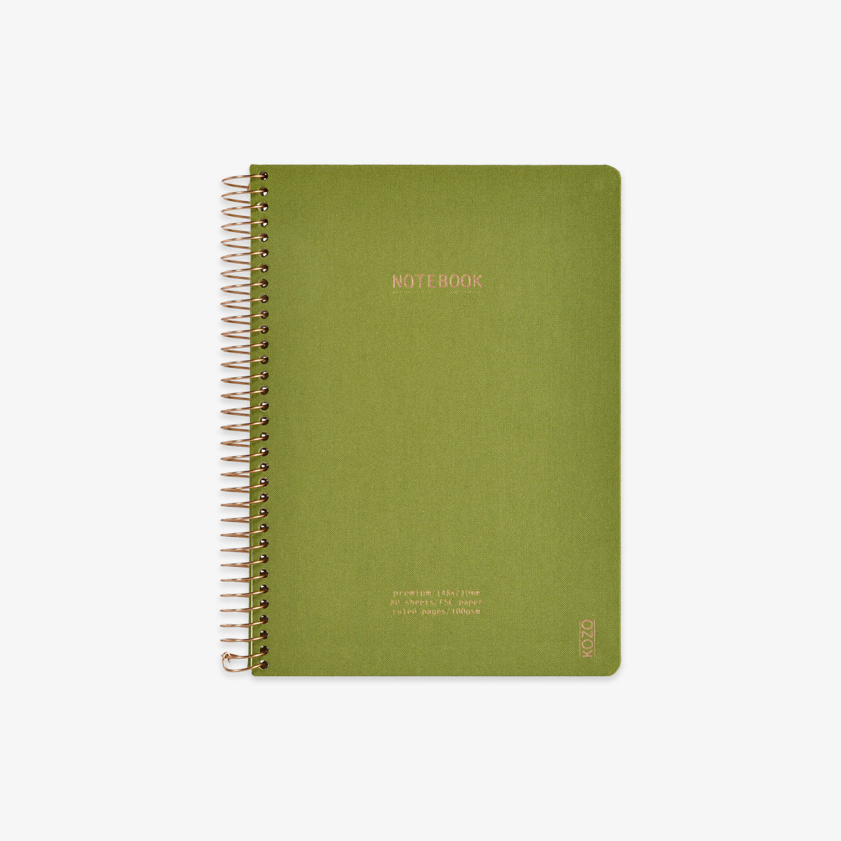 KOZO SPIRAL-BOUND NOTEBOOK A5 // OLIVE