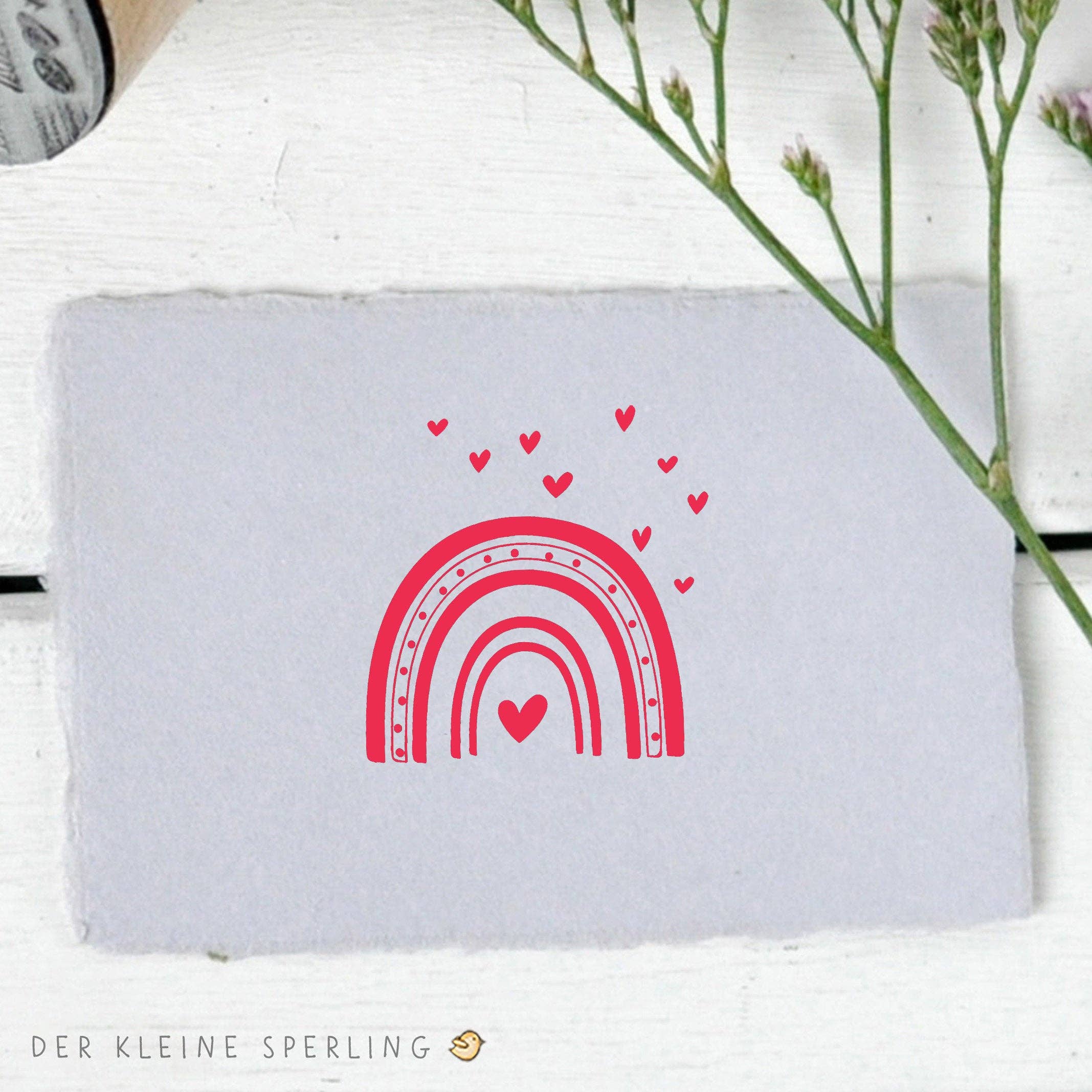 STAMP // RAINBOW WITH HEARTS