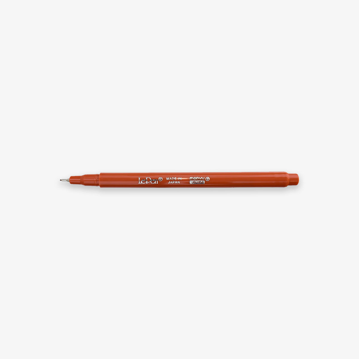 Le Pen felt-tipped fineliner from Marvy Uchida in the color terracotta on a white background. 