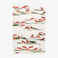Notebook with red fox pattern on a white background