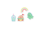 Set of four colorful stickers