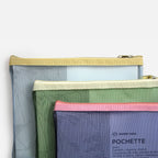 MESH POUCH M // BEIGE & SKY BLUE