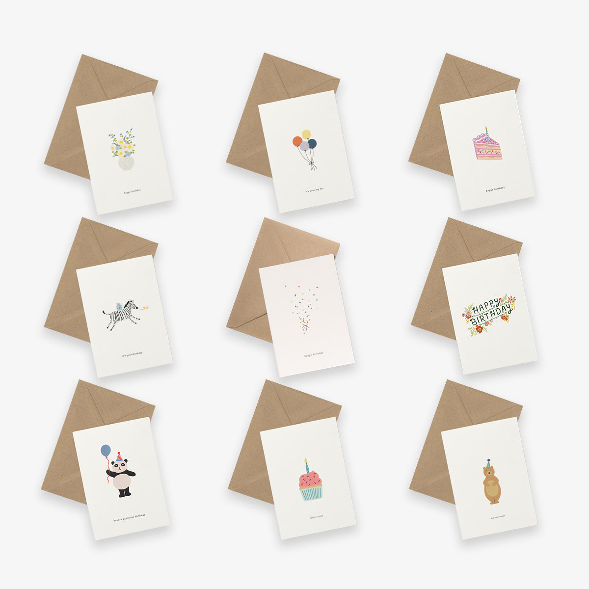 GREETING CARD BUNDLE OF 9 // BIRTHDAY