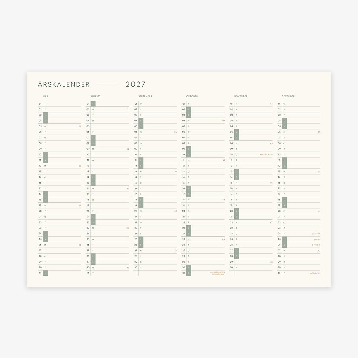 A3 KALENDER 2027