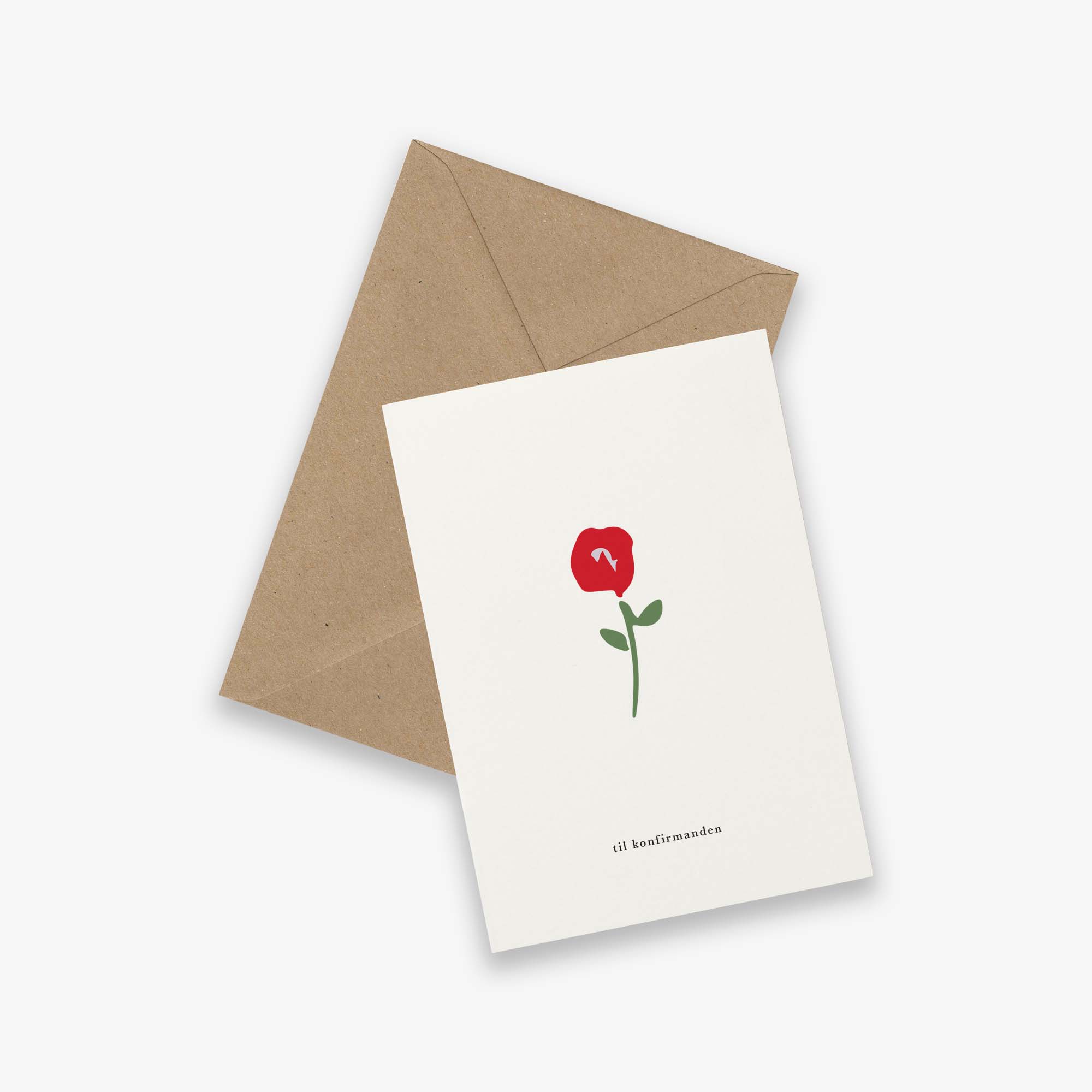 GREETING CARD // KONFIRMATIONSROSE (DANISH)