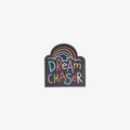 Vinyl sticker with 'Dream Chaser' text and rainbow design on a white background