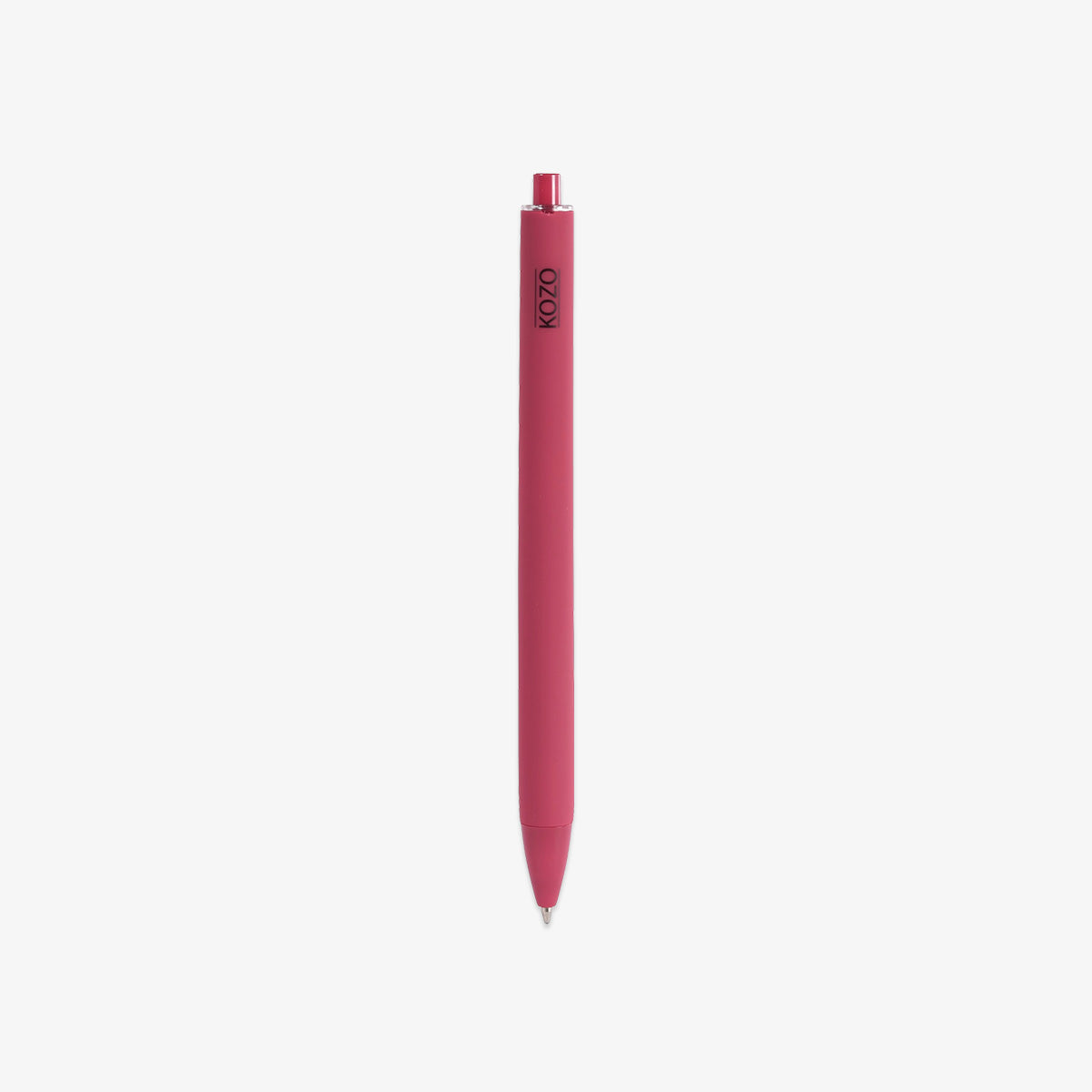 Red BALLPOINT pen with a visible brand logo on a white background