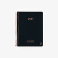 KOZO SPIRAL-BOUND CALENDAR 2027 A5 (DANISH) // BLACK