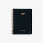KOZO SPIRAL-BOUND CALENDAR 2027 A5 (DANISH) // BLACK