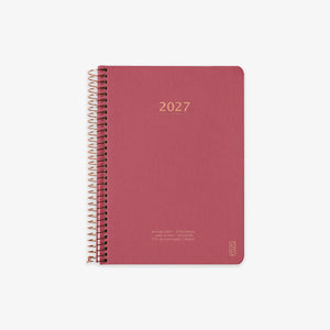 KOZO SPIRAL-BOUND CALENDAR 2027 A5 (DANISH) // GUAVA PINK