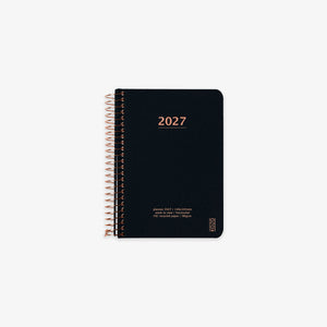 KOZO SPIRAL-BOUND CALENDAR 2027 A6 (DANISH) // BLACK