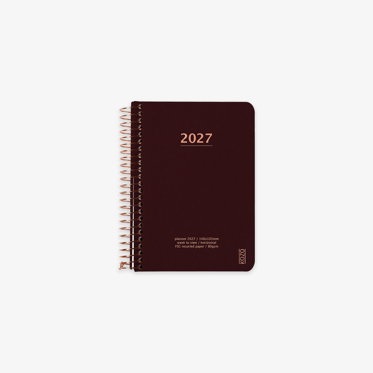 KOZO SPIRAL-BOUND CALENDAR 2027 A6 (DANISH) // COFFEE