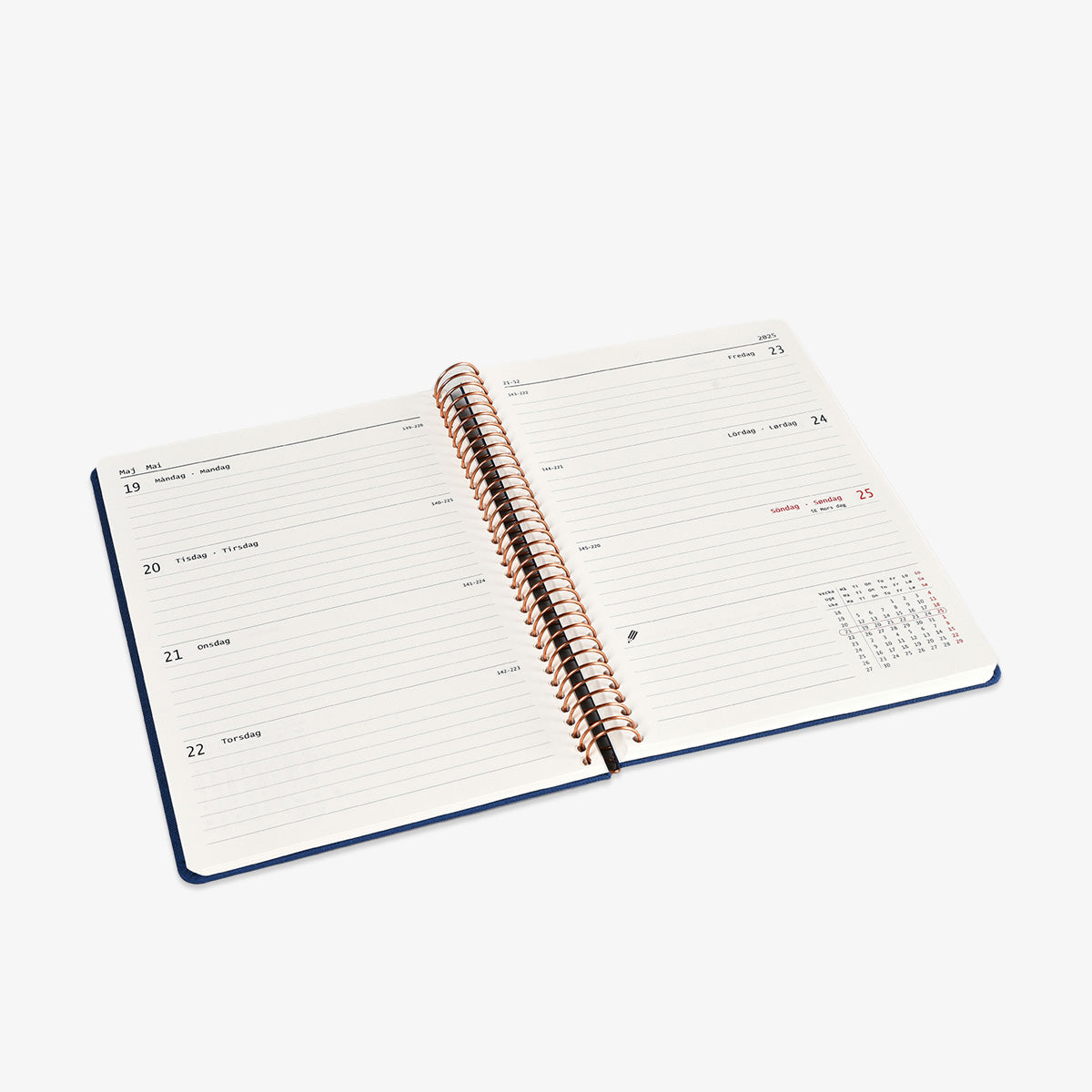 KOZO SPIRAL-BOUND CALENDAR 2027 A5 (DANISH) // BLACK