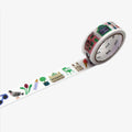 Decorative masking tape with city life paris illustrations on a white background