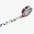 Decorative masking tape with city life paris illustrations on a white background