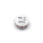 Roll of mt masking tape with a white label on a white background