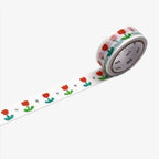 Decorative masking tape with floral design on a white background