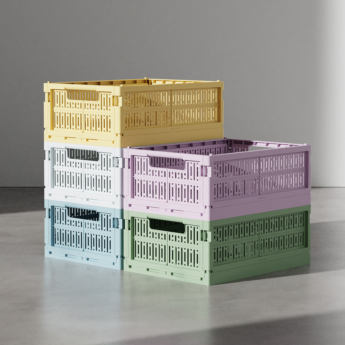 MIDI FOLDING CRATE // LEMON CREAM