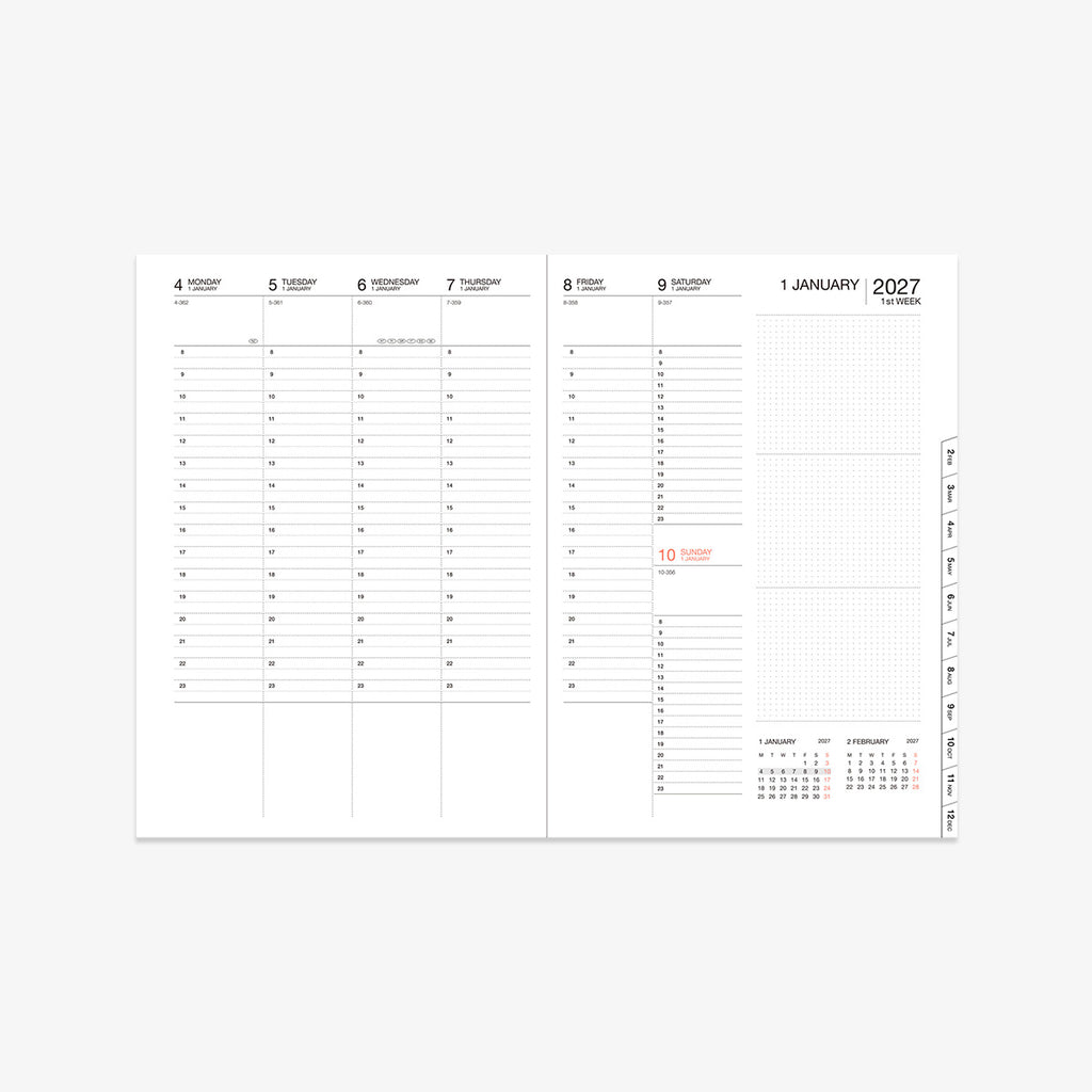 KALENDER SEP 2026 - DEC 2027 A5 // BLÅ GRADIENT