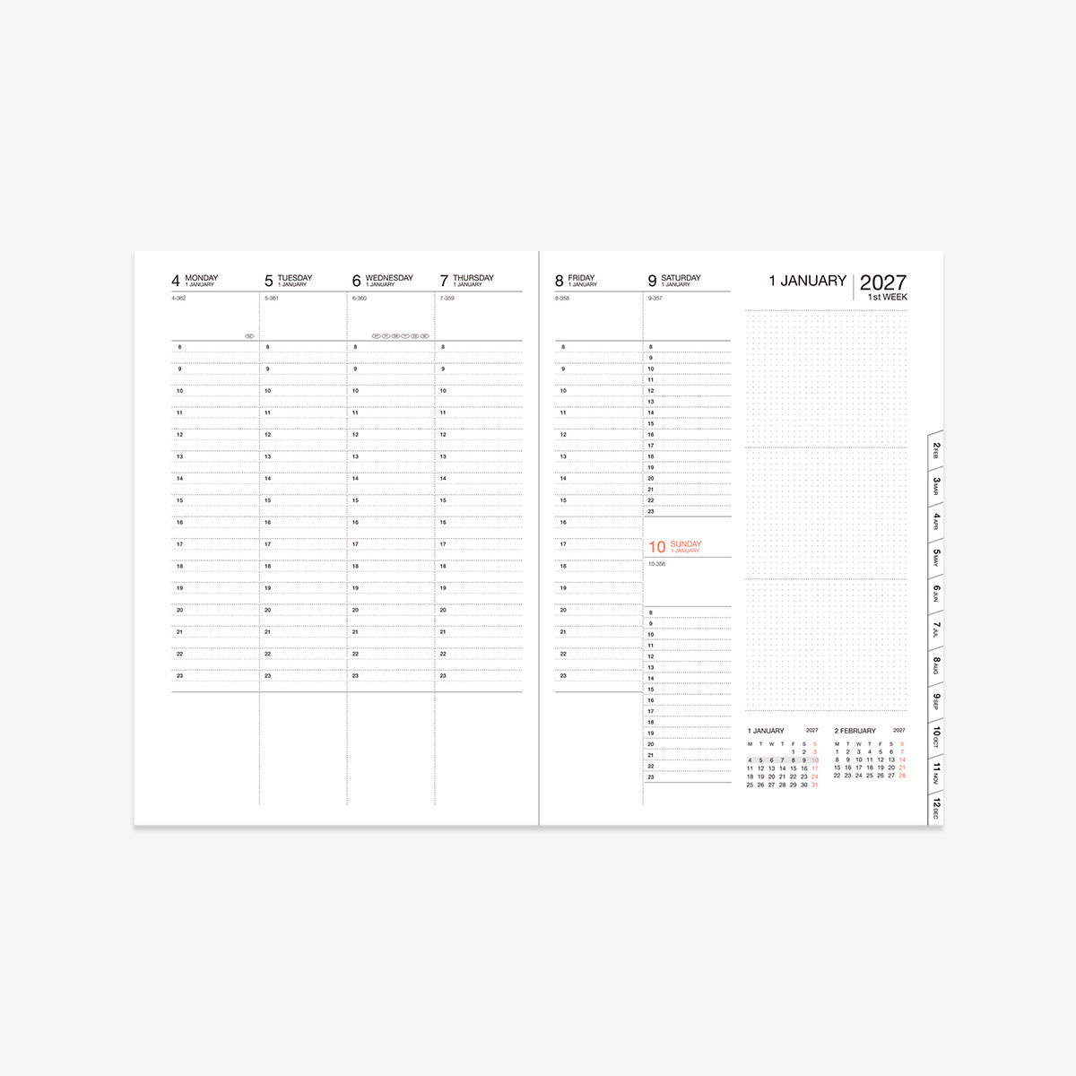 KALENDER SEP 2026 - DEC 2027 A5 // BLÅ GRADIENT