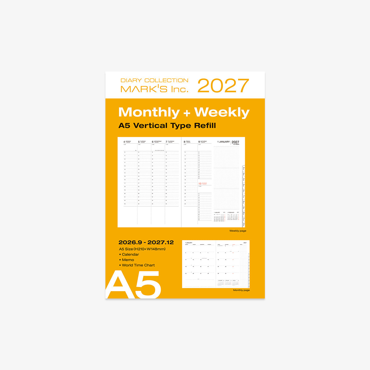 KALENDER SEP 2026 - DEC 2027 A5 // REFILL