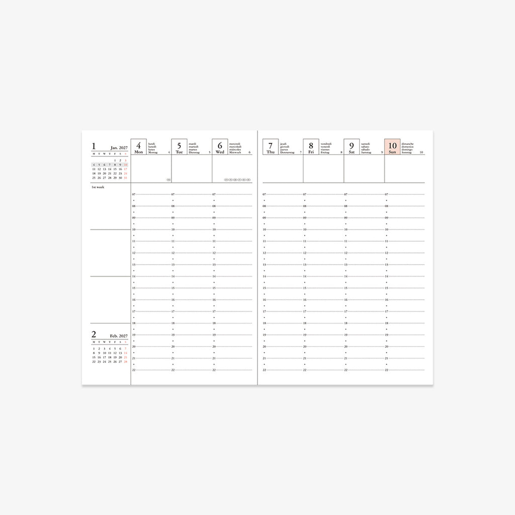 KALENDER SEP 2026 - DEC 2027 A6 // STORAGE.IT LAVENDEL
