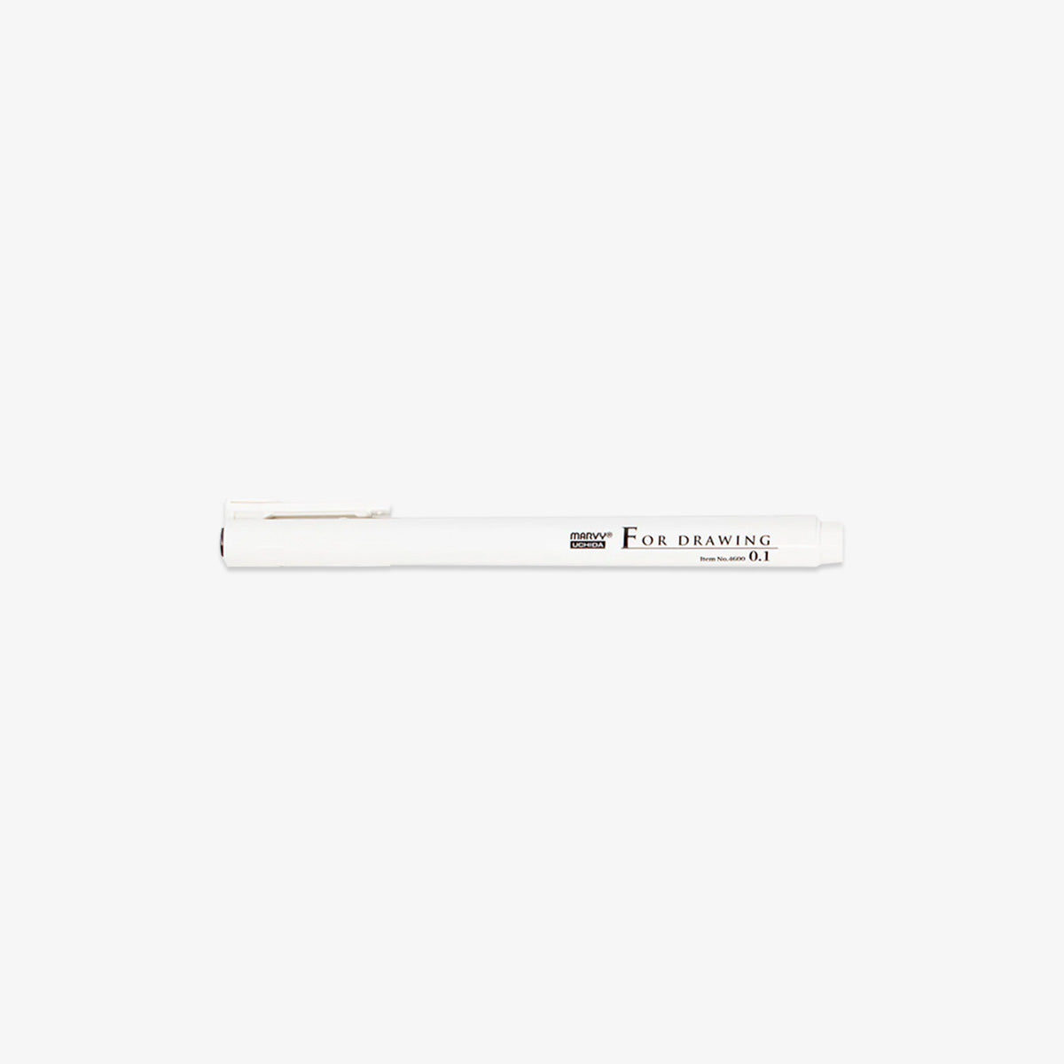 White pen with black ink with 'For Drawing' label on a white background