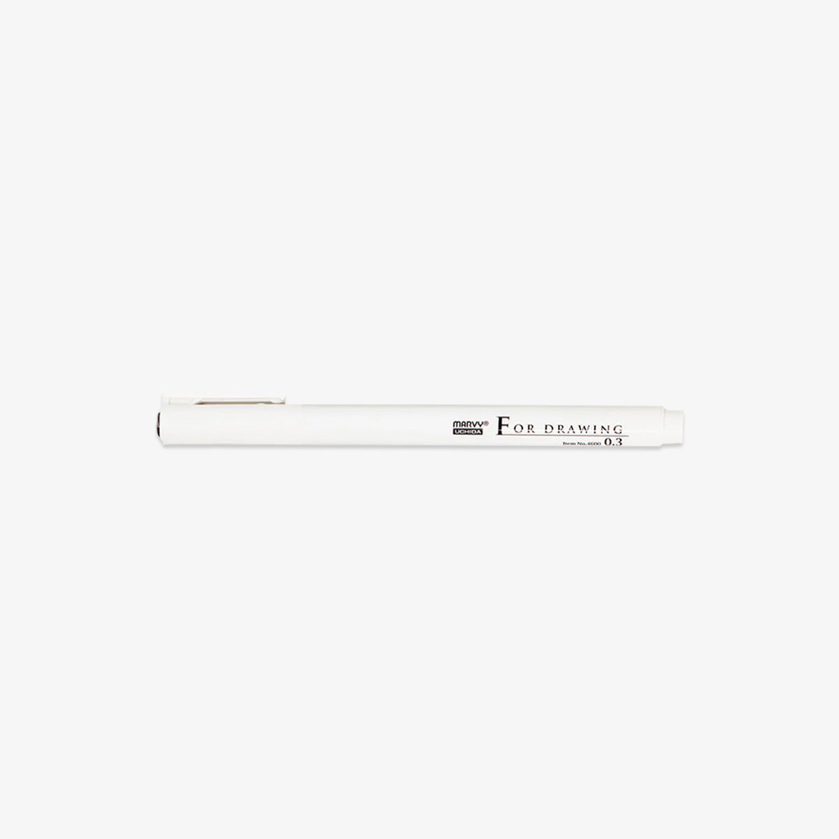 White pen with black ink with 'For Drawing' label on a white background