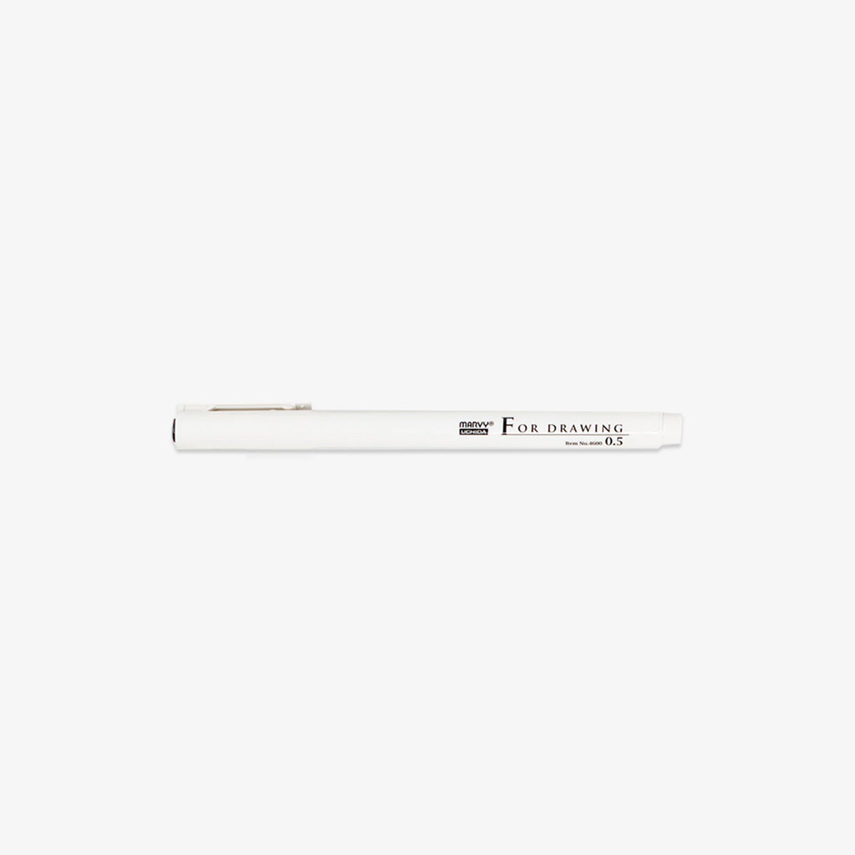 White pen with black ink with 'For Drawing' label on a white background