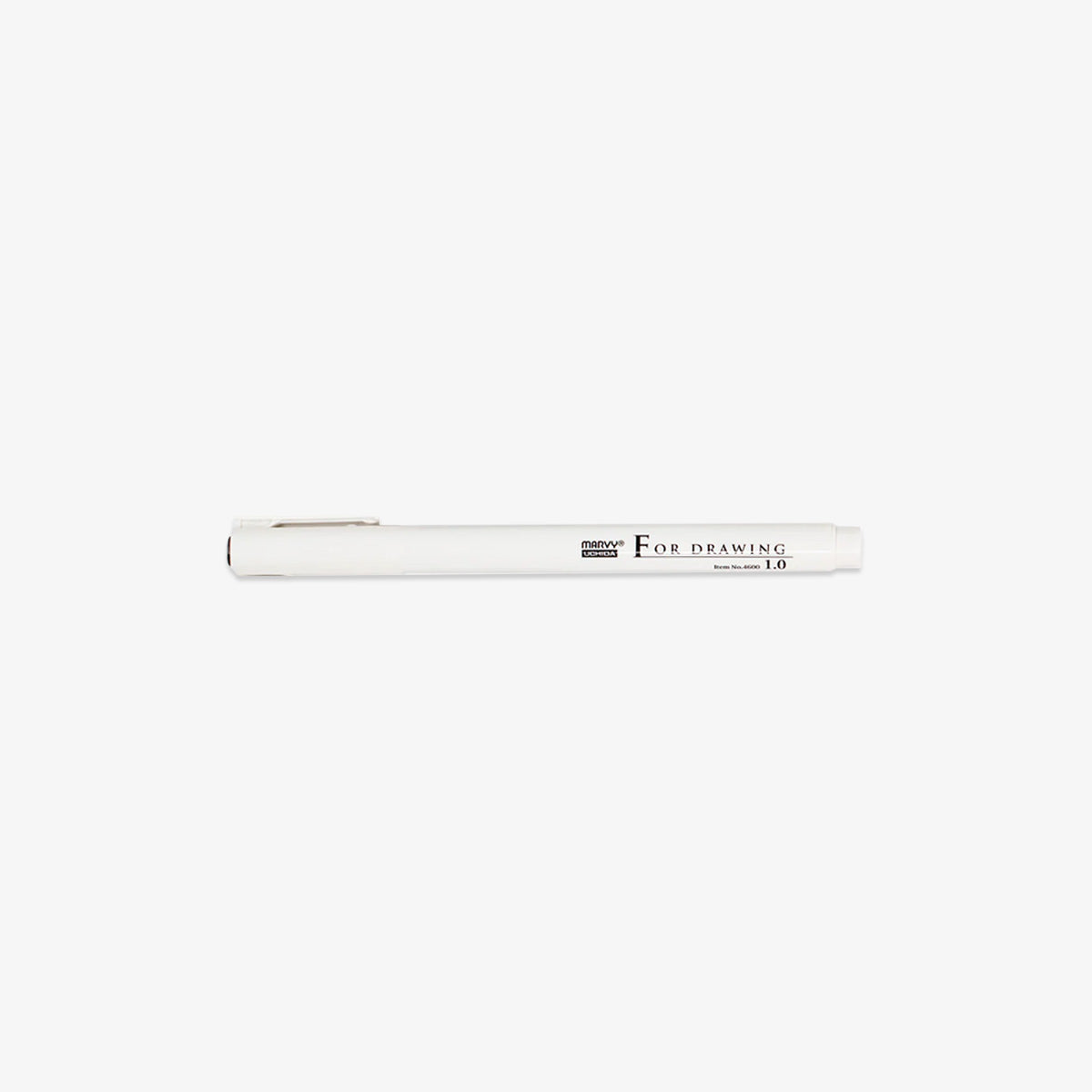 White pen with black ink with 'For Drawing' label on a white background