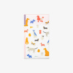 Pocket folder with dog illustrations.