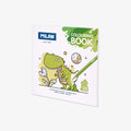 Milan colouring book with dinosaur illustration on a white background