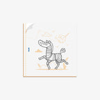 Colouring book page with a zebra design on a white background