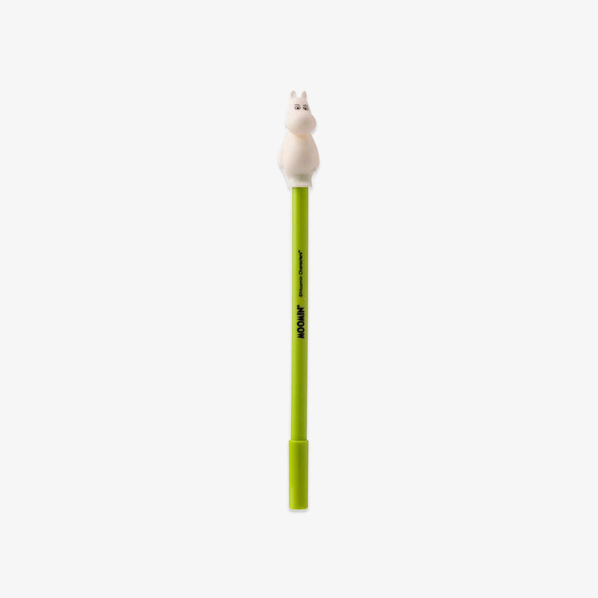 Green pen with Moomin on a white background