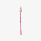 Pink pencil with a moomin-shaped eraser on a white background