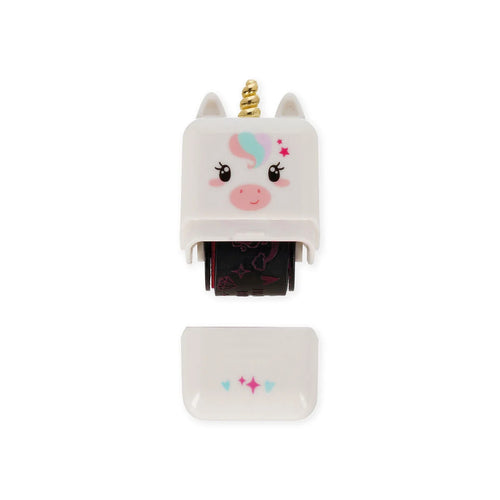 Unicorn-shaped roller stamp on a white background