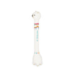 Unicorn-shaped ballpoint pen with base on a white background
