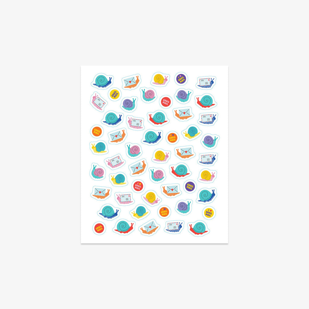 KLISTERMÆRKEBOG // SO. MANY. SNAIL MAIL STICKERS.