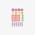 Collection of colorful planner stickers on a white background