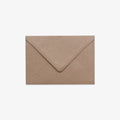 A single C6 brown kraft envelope with a V-flap design, displayed against a white background.