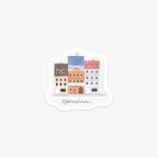 Vinyl sticker with houses from Nyhavn with the text 'København'