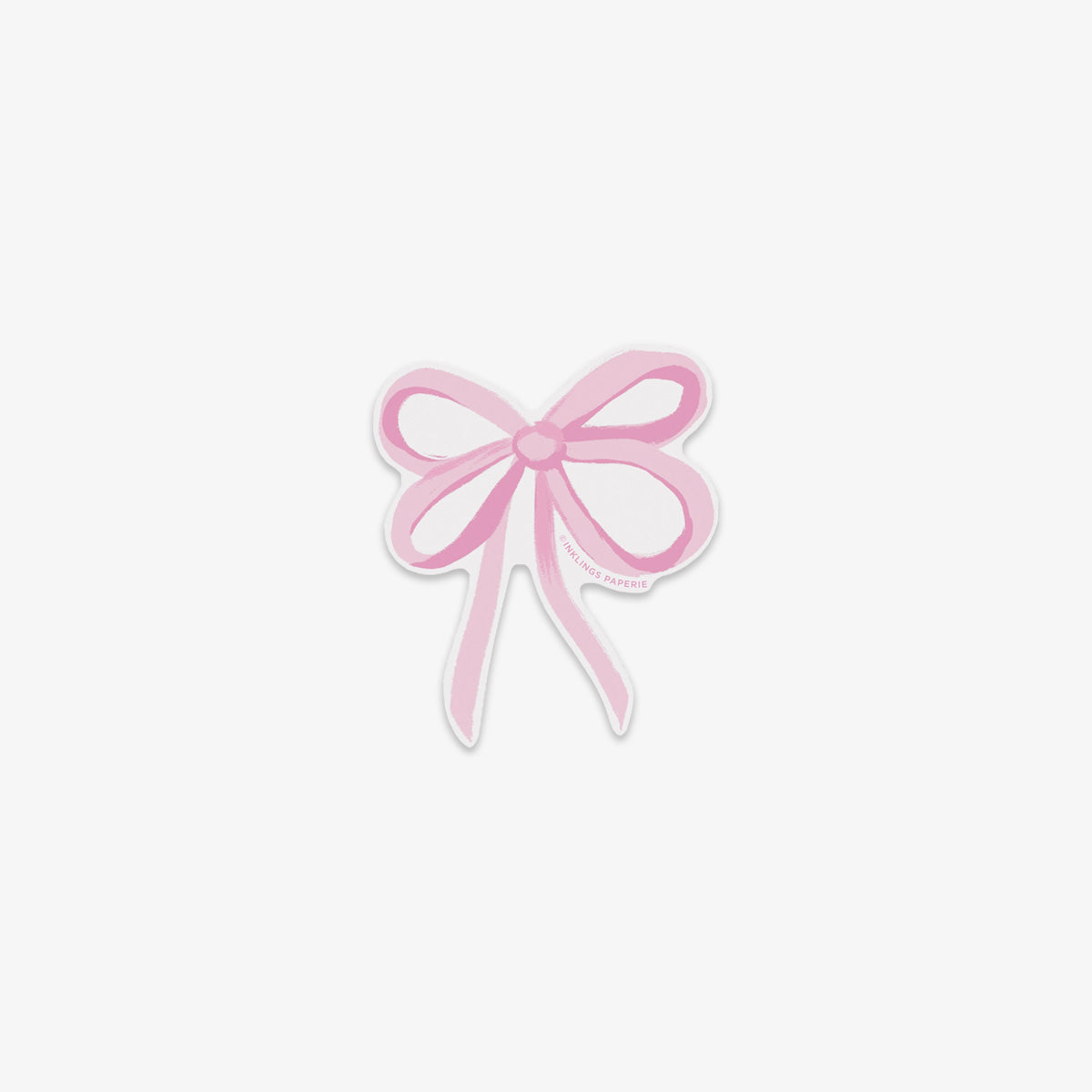 Vinyl sticker of a decorative pink bow on a white background. 