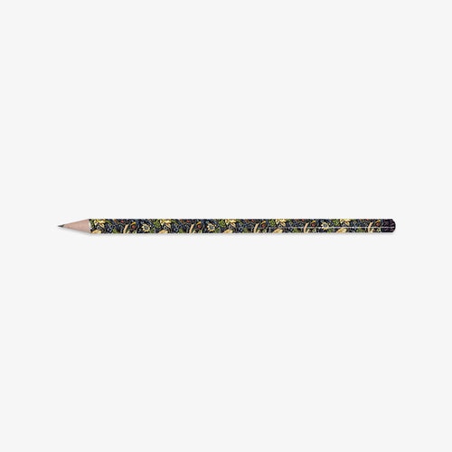 Pencil with a decorative black and gold design