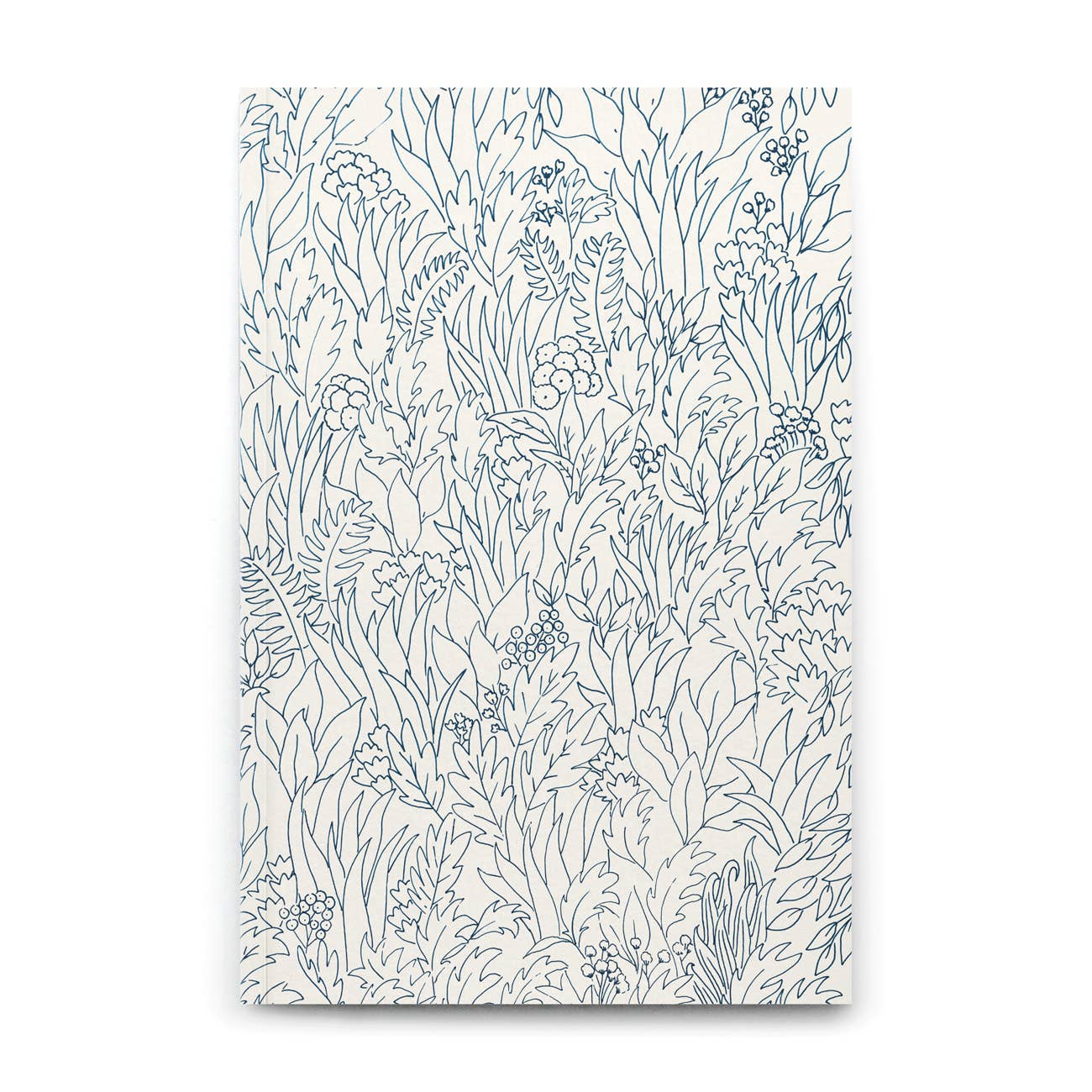 Notebook with a floral line drawing pattern on a white background